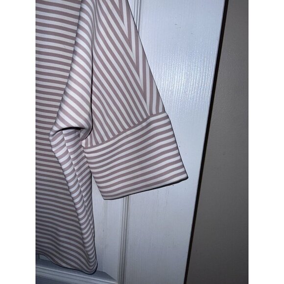 EXPRESS Striped Dolman Sleeve Minimalist Blouse Scoop Neck Sz XS - Picture 3 of 11